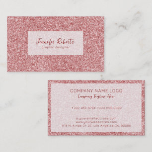 Rose-gold glam glitter texture with sparkles business card
