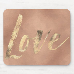 Rose Gold Glam Love Mouse Mat