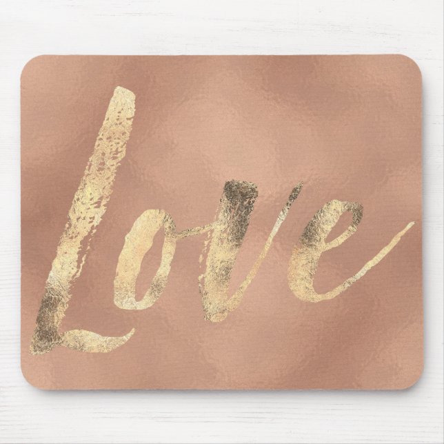 Rose Gold Glam Love Mouse Mat (Front)