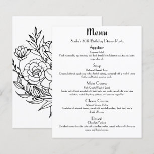 Rose Gold Glam Party Menu