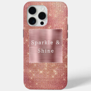 Rose Gold Glam Sparkle iPhone 15 Pro Max Case