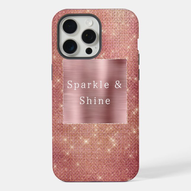 Rose Gold Glam Sparkle iPhone Case (Back)