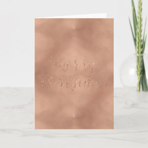 Rose Gold Glam Sparkle Merry Christmas Holiday Card