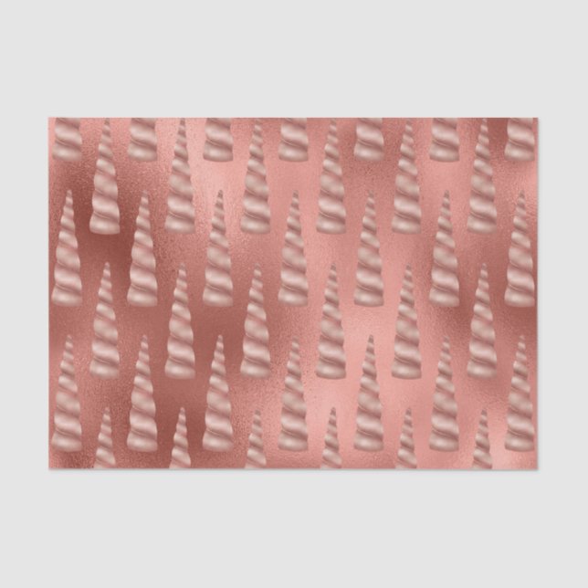 Rose Gold Glam Unicorn Birthday Tissue Paper (Front)