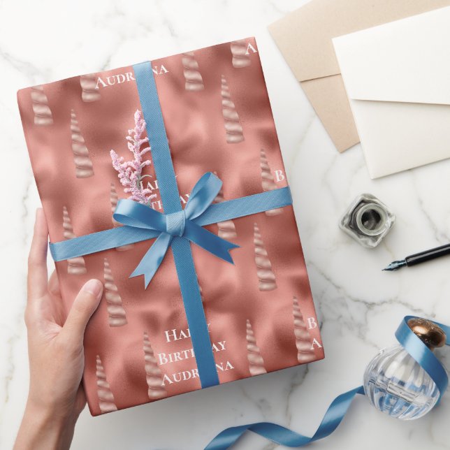 Rose Gold Glam Unicorn Birthday Wrapping Paper (Gifting)