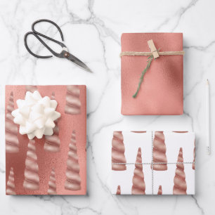 Rose Gold Glam Unicorn Birthday Wrapping Paper Sheet