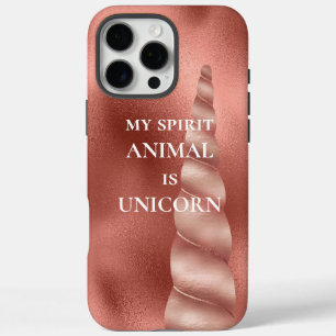 Rose Gold Glam Unicorn iPhone 16 Pro Max Case