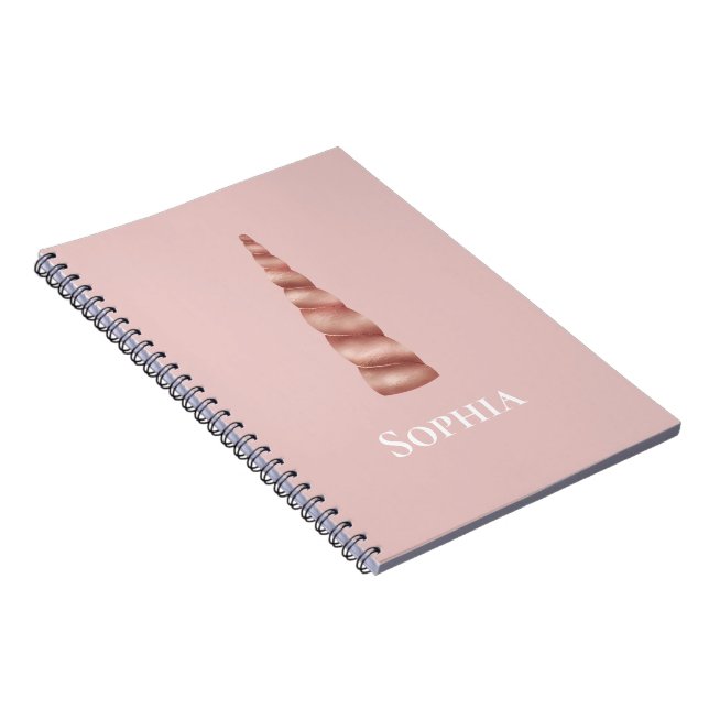 Rose Gold Glam Unicorn  Notebook (Right Side)