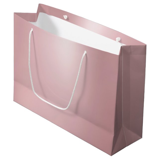 Rose Gold Glamorous Modern Template Elegant Large Gift Bag (Front Angled)
