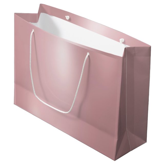 Rose Gold Glamour Modern Trendy Template Elegant Large Gift Bag (Front Angled)