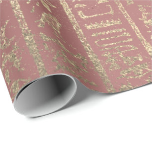 Rose Gold Glass Egyptian Script Hieroglyphs Wrapping Paper