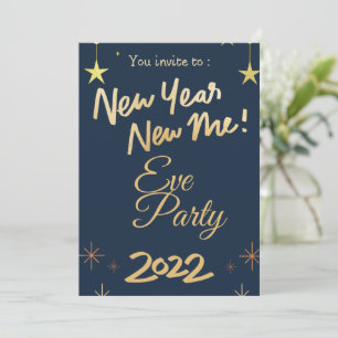 Rose Gold Glitter 2022 New Year's Party Invitation