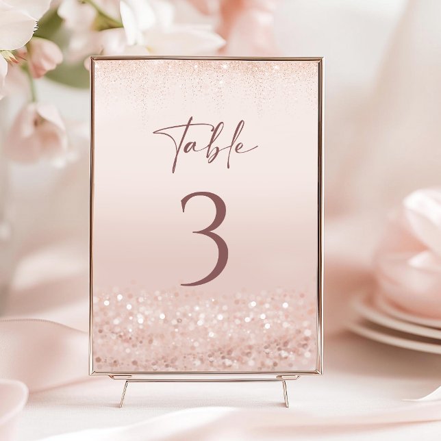 Rose Gold Glitter 21st Birthday Table Numbers (Rose Gold Glitter 21st Birthday Table Numbers)