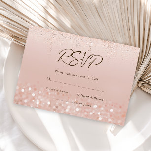 Rose Gold Glitter 30th Birthday RSVP Card
