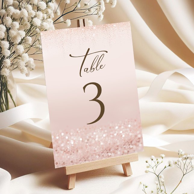 Rose Gold Glitter 60th Birthday Table Numbers (Rose Gold Glitter 60th Birthday Table Numbers)