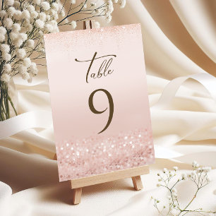 Rose Gold Glitter 70th Birthday Table Numbers