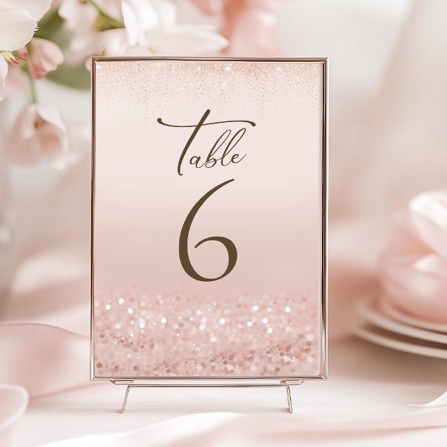 Rose Gold Glitter 90th Birthday Table Numbers (Rose Gold Glitter 90th Birthday Table Numbers)