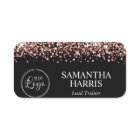 Rose Gold Glitter and Black Logo