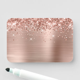 Rose Gold Glitter and Foil Blank Name Tag