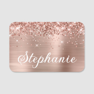 Rose Gold Glitter and Foil First Name Tag