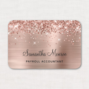 Rose Gold Glitter and Foil Name Tag