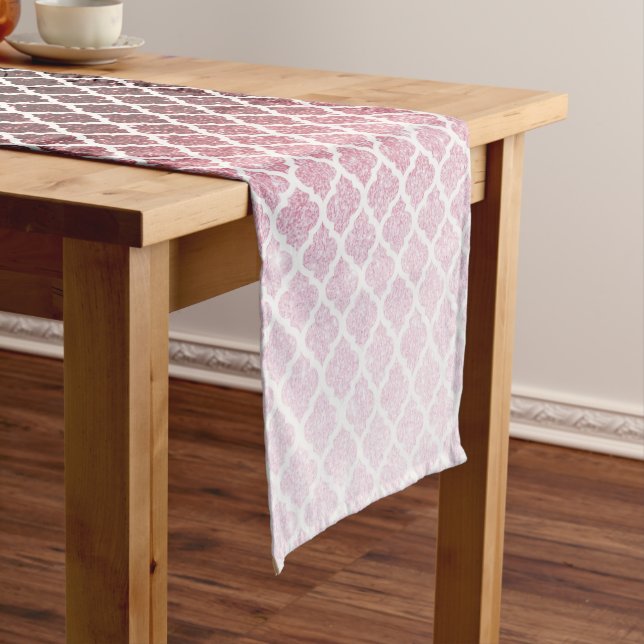 Rose gold glitter and lace medium table runner (In Situ)