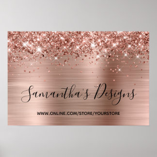 Rose Gold Glitter and Metallic Foil Online Store Poster