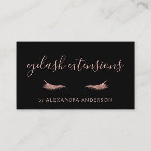 Rose Gold Glitter and Sparkle Eyelash Extension Business Card
