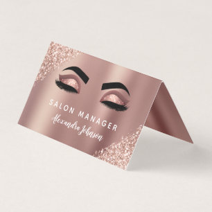 Rose Gold Glitter and Sparkle Eyelash Extension Business Card