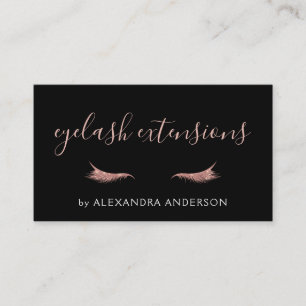 Rose Gold Glitter and Sparkle Eyelash Extension Business Card