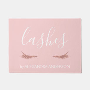 Rose Gold Glitter and Sparkle Eyelash Extension Doormat