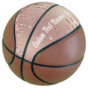 Rose Gold Glitter Basketball Personalised Text