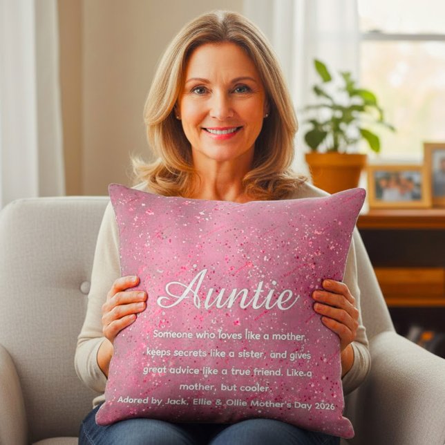 Rose Gold Glitter Best Ever Aunt Definition Person Cushion (Creator Uploaded)