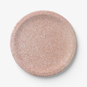 Rose Gold Glitter Birthday Paper Plate