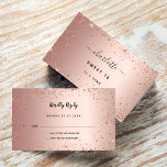 Rose gold glitter birthday party RSVP Enclosure Card<br><div class="desc">A rose gold background, decorated with sparkling faux glitter sparkles. On the front: Personalise and add the reply by date. Back: add a name, event and date of the event. The name is written with a modern script with swashes. To keep the swashes only delete the sample name, leave the...</div>