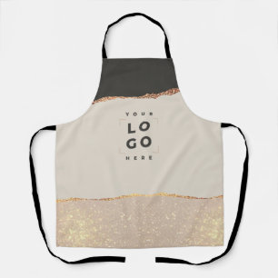 Rose gold glitter black pink modern elegant unique apron