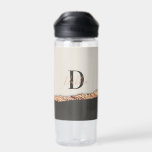 Rose gold glitter black pink modern monogram  water bottle<br><div class="desc">Rose gold glitter black pink,  rose gold black modern monogram name gift bottle</div>