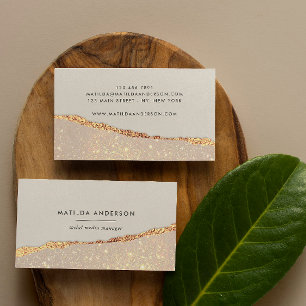 Rose gold glitter black pink modern square busines business card