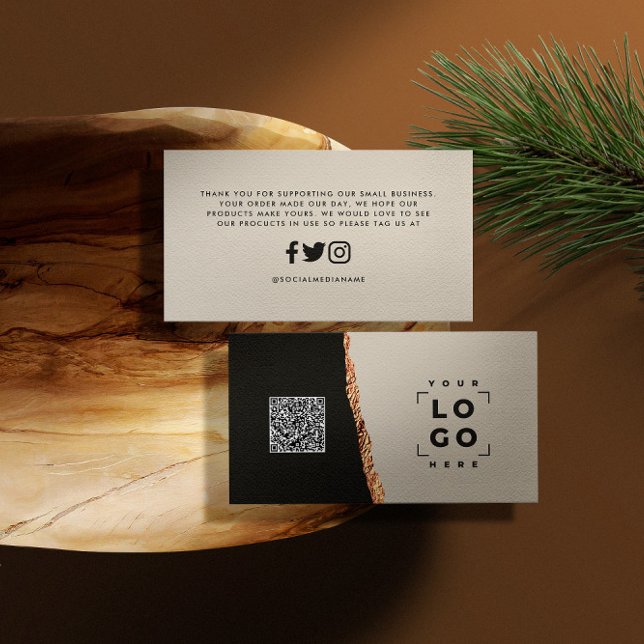 Rose gold glitter black pink modern thank you business card (Creator Uploaded)