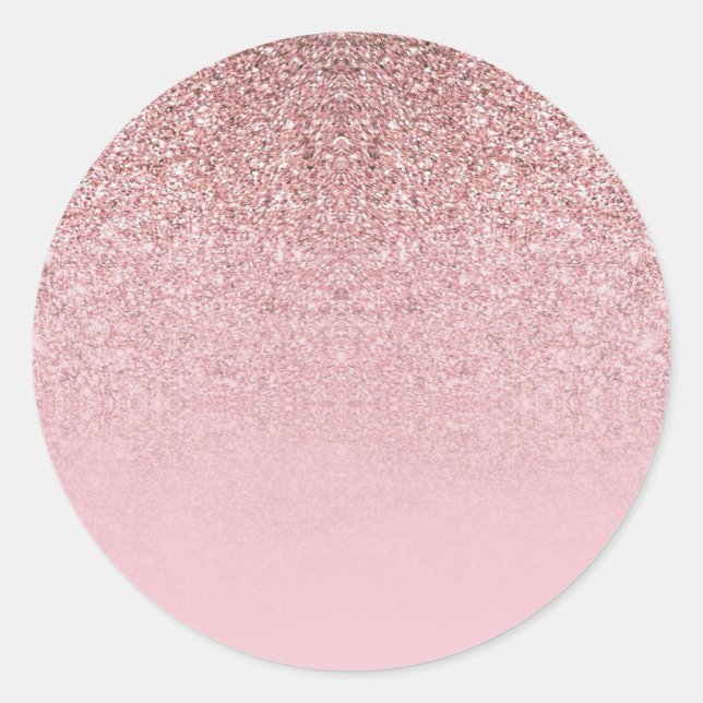 Rose Gold Glitter Blank Template Add Your Text Classic Round Sticker (Front)