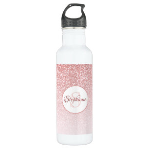 Rose Gold Glitter Blush Monogram Personalised 710 Ml Water Bottle