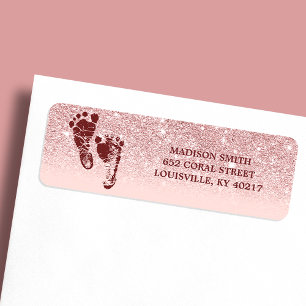 Rose Gold Glitter Blush Pink Ombre Baby Feet