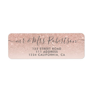 Rose gold glitter blush pink script wedding