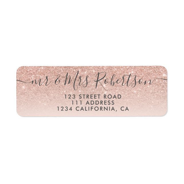 Rose gold glitter blush pink script wedding (Front)