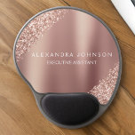 Rose Gold Glitter | Blush Pink Sparkle Glitter Gel Mouse Mat<br><div class="desc">Blush Pink - Rose Gold Glitter Faux Sparkle Glitter Metallic Foil Minimalist Business Mousepad (Mouse Pad) with white lettered typography for the monogram. The Rose Gold Girly Business design can be customised with your name. Please contact the designer for customised matching items.</div>
