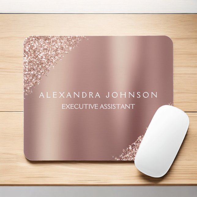 Rose Gold Glitter | Blush Pink Sparkle Glitter Mouse Mat (Creator Uploaded)