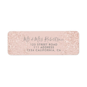 Rose gold glitter blush pink typography wedding