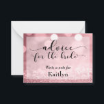 Rose Gold Glitter Bokeh Advice for the Bride<br><div class="desc">Using a gorgeous, ornate script font from my collection, I've created typography elements the key words, taking the designs to the next level. I these cards the phrase in the "fancy type" reads "advice for the bride". All other text is rendered here in a versatile, serif font that can also...</div>