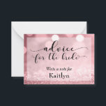 Rose Gold Glitter Bokeh Advice for the Bride Card<br><div class="desc">Using a gorgeous, ornate script font from my collection, I've created typography elements the key words, taking the designs to the next level. I these cards the phrase in the "fancy type" reads "advice for the bride". All other text is rendered here in a versatile, serif font that can also...</div>