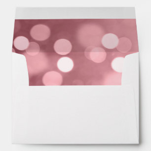 Rose Gold Glitter Bokeh Liner w/ Return Address Envelopes